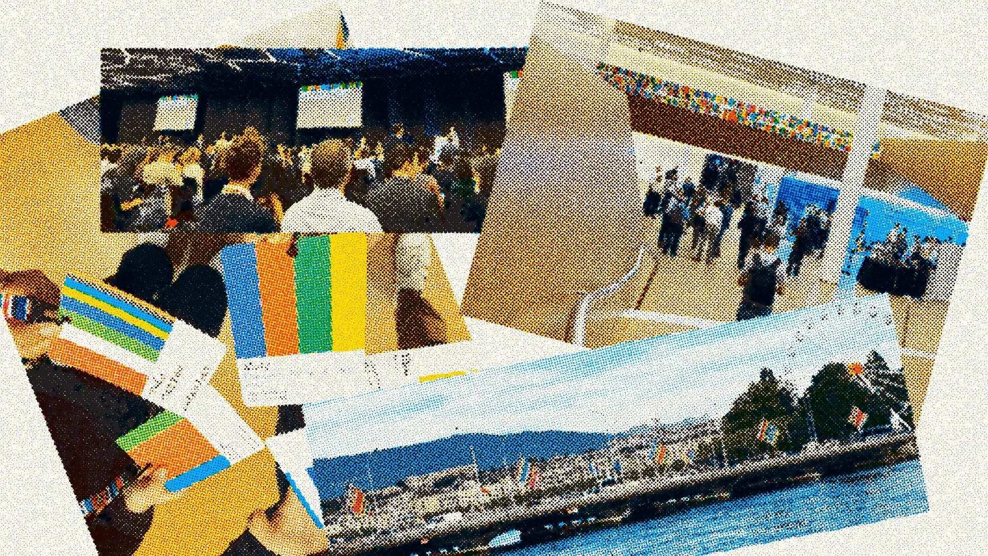 Collage of photos from GDC 2026 in Geneva, showing conference attendees, presentation screens, networking spaces and the Geneva waterfront.